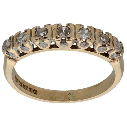 9ct Gold 0.28ct Diamond Half Eternity Ring Size N
