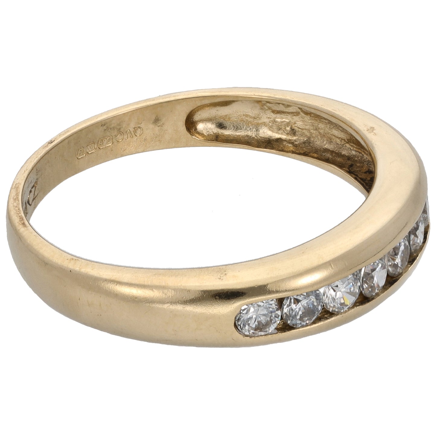 14ct Gold Cubic Zirconia Half Eternity Ring Size O