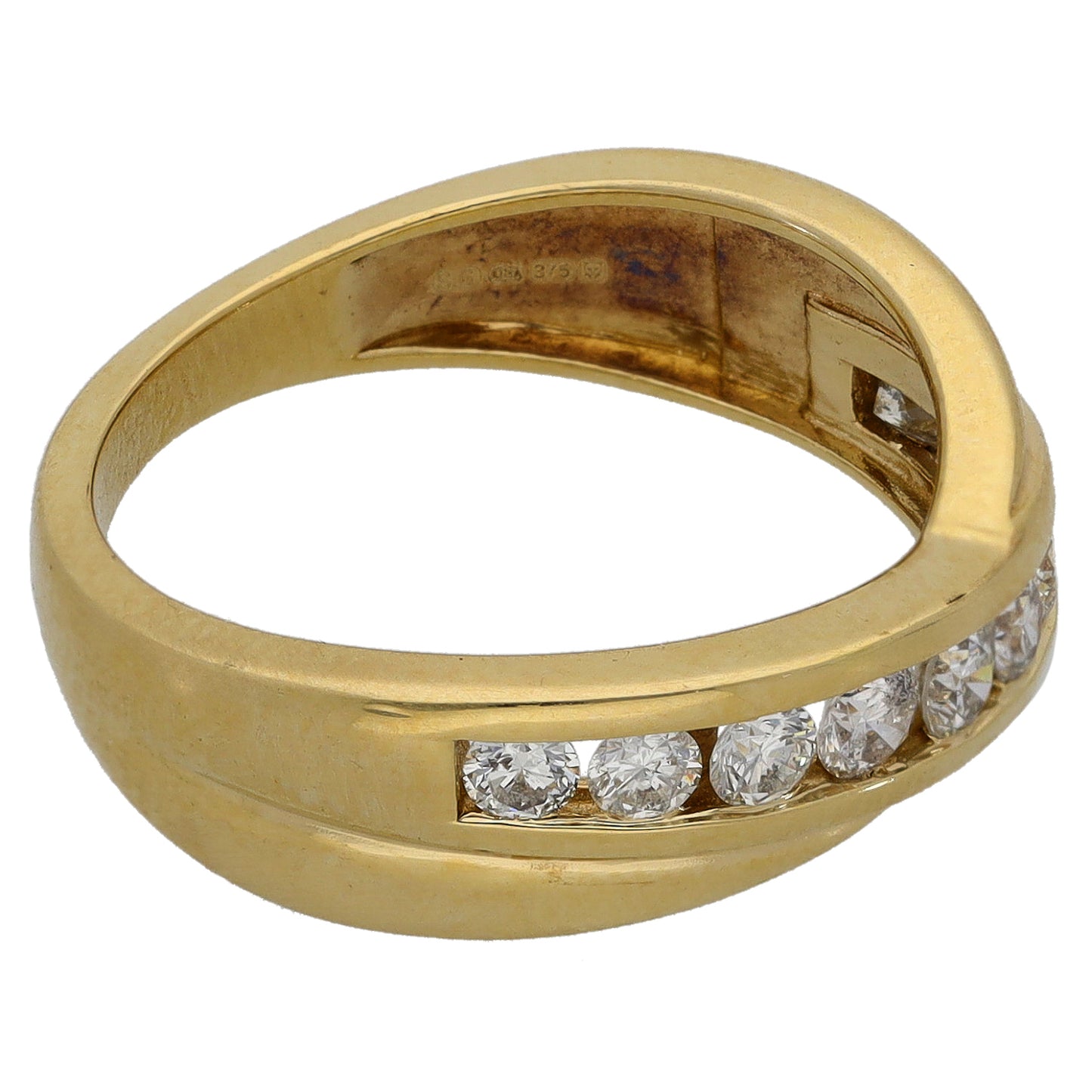9ct Gold 0.50ct Diamond Half Eternity Ring Size L