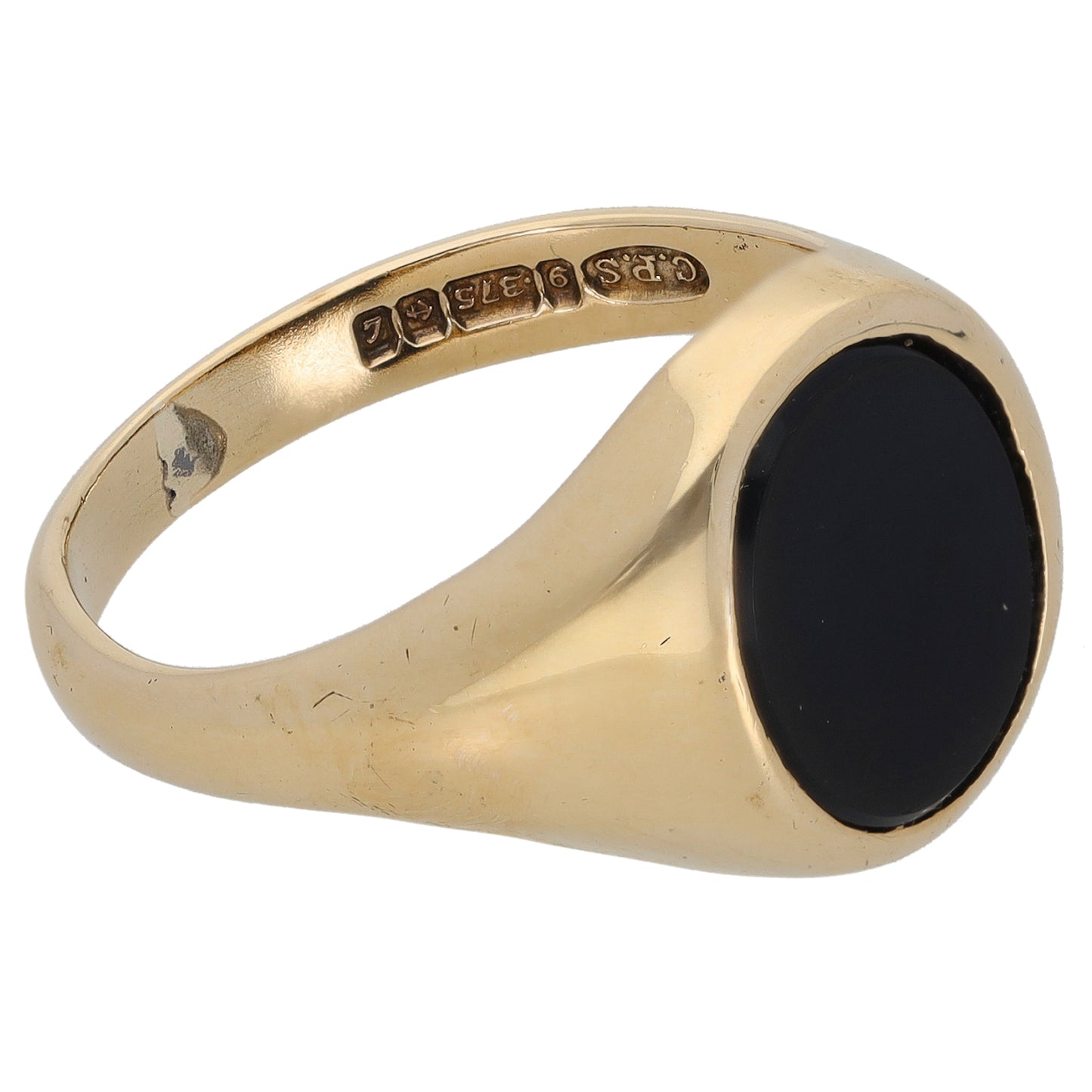 9ct Gold Onyx Signet Ring Size R