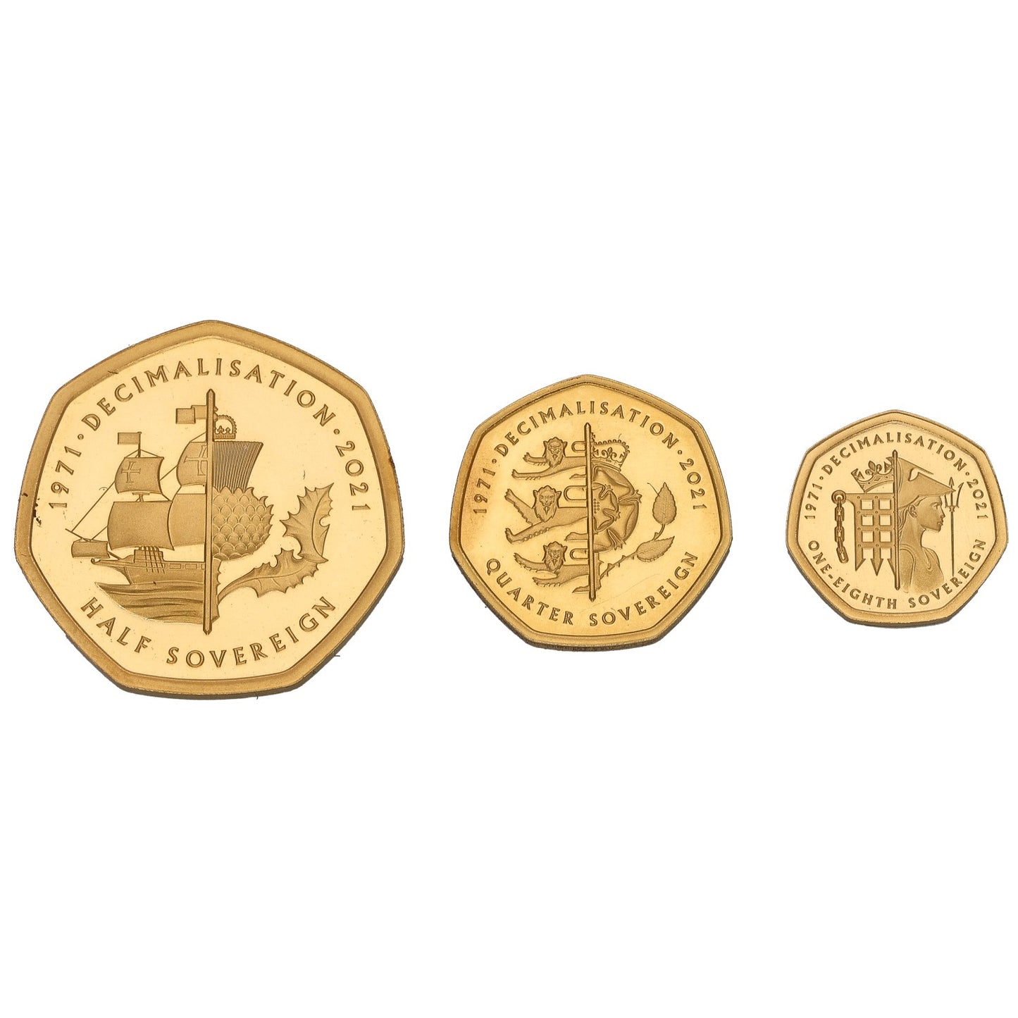 22ct Gold Decimalisation 50th Anniversary Sovereign Coin Set 2021