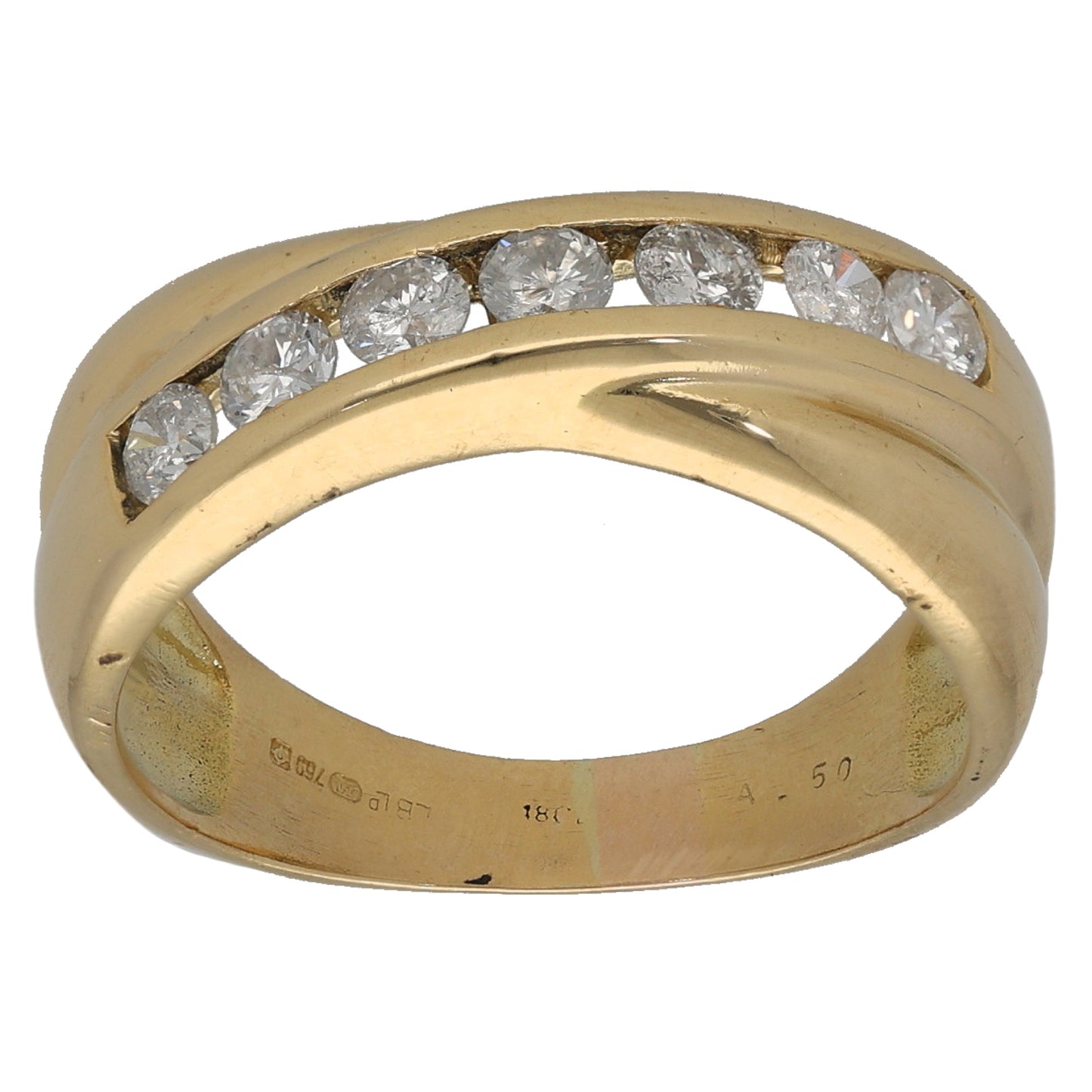 18ct Gold 0.49ct Diamond Half Eternity Ring Size N