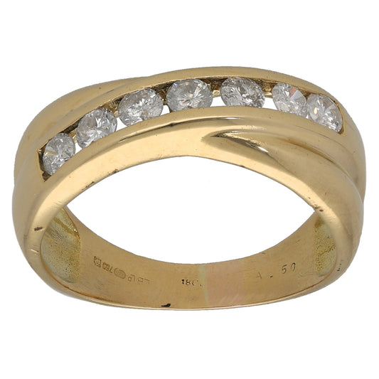 18ct Gold 0.49ct Diamond Half Eternity Ring Size N