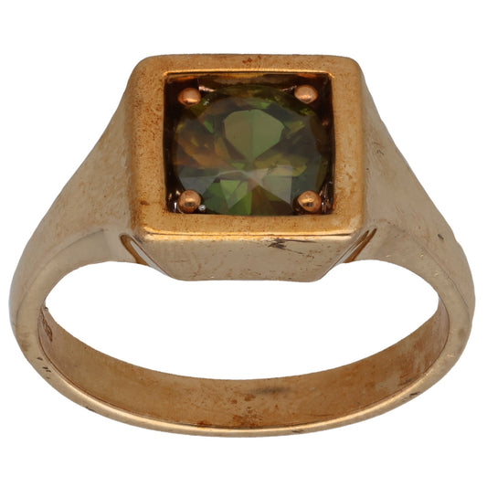 9ct Gold Sphene Single Stone Ring Size S