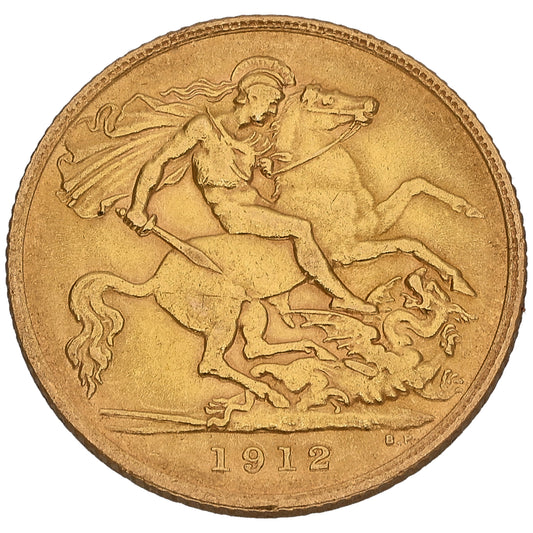 22ct Gold King George V Half Sovereign Coin 1912