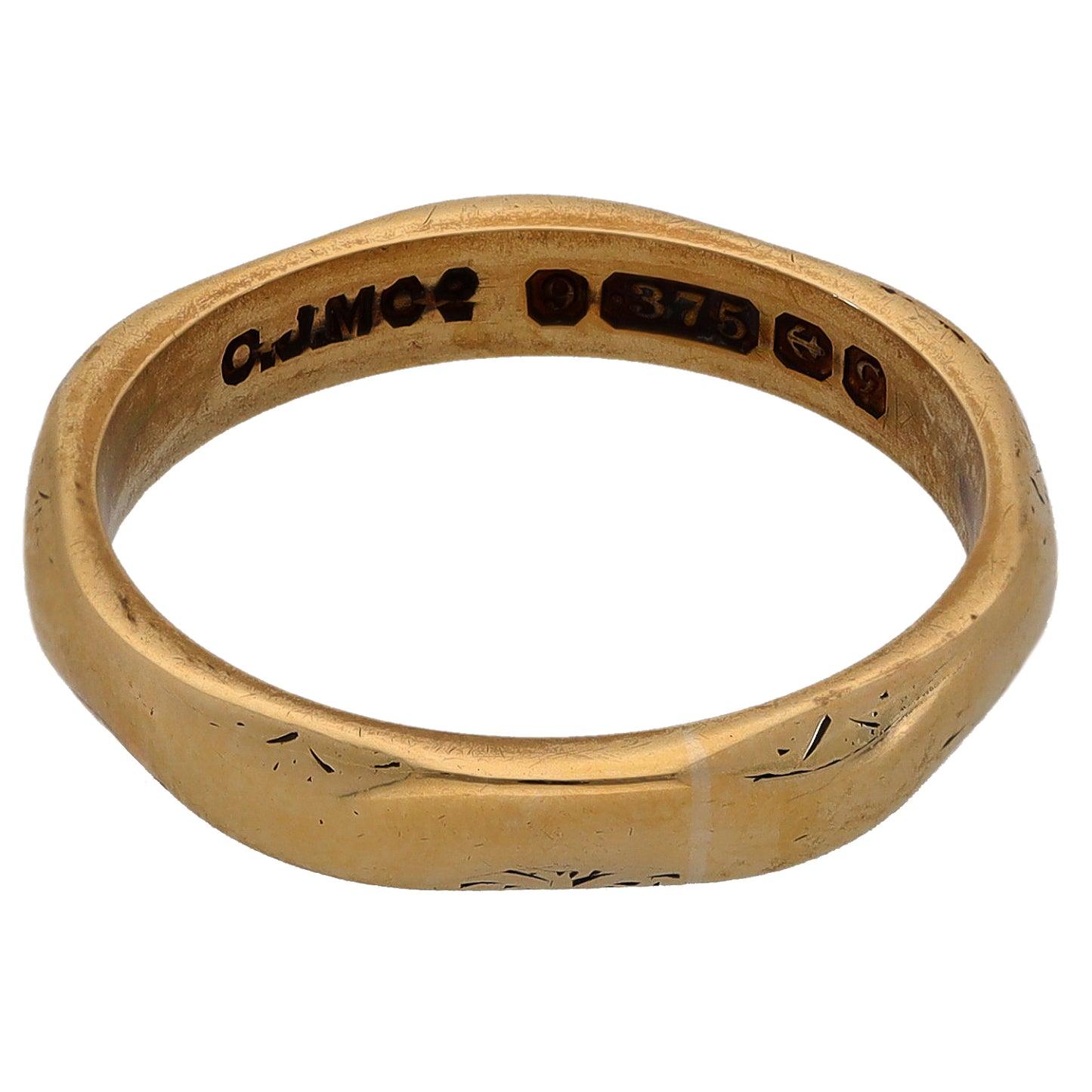 9ct Gold Shaped Wedding Ring Size M