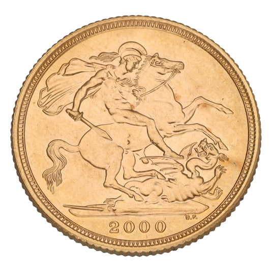 22ct Gold Queen Elizabeth II Full Sovereign Coin 2000