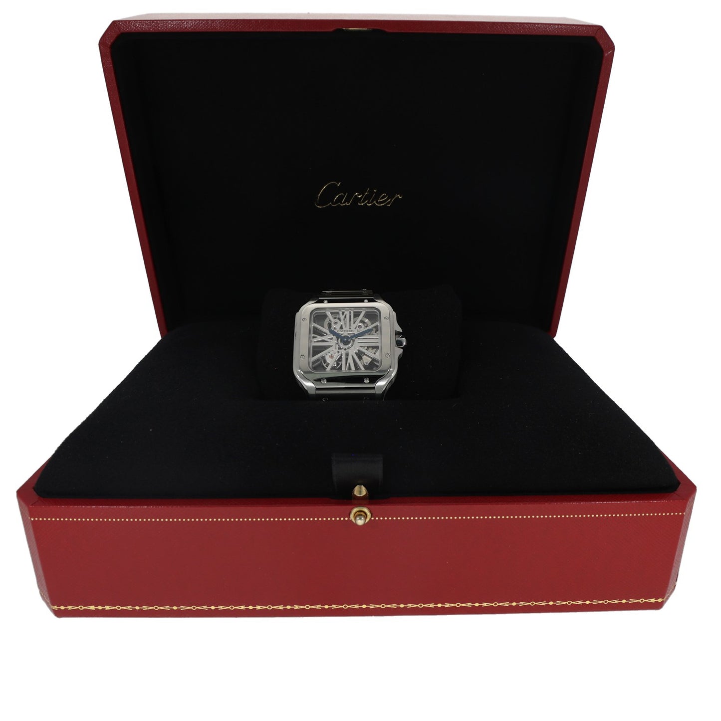 Cartier Santos De Cartier Skeleton WHSA0015 39.8mm Stainless Steel Watch
