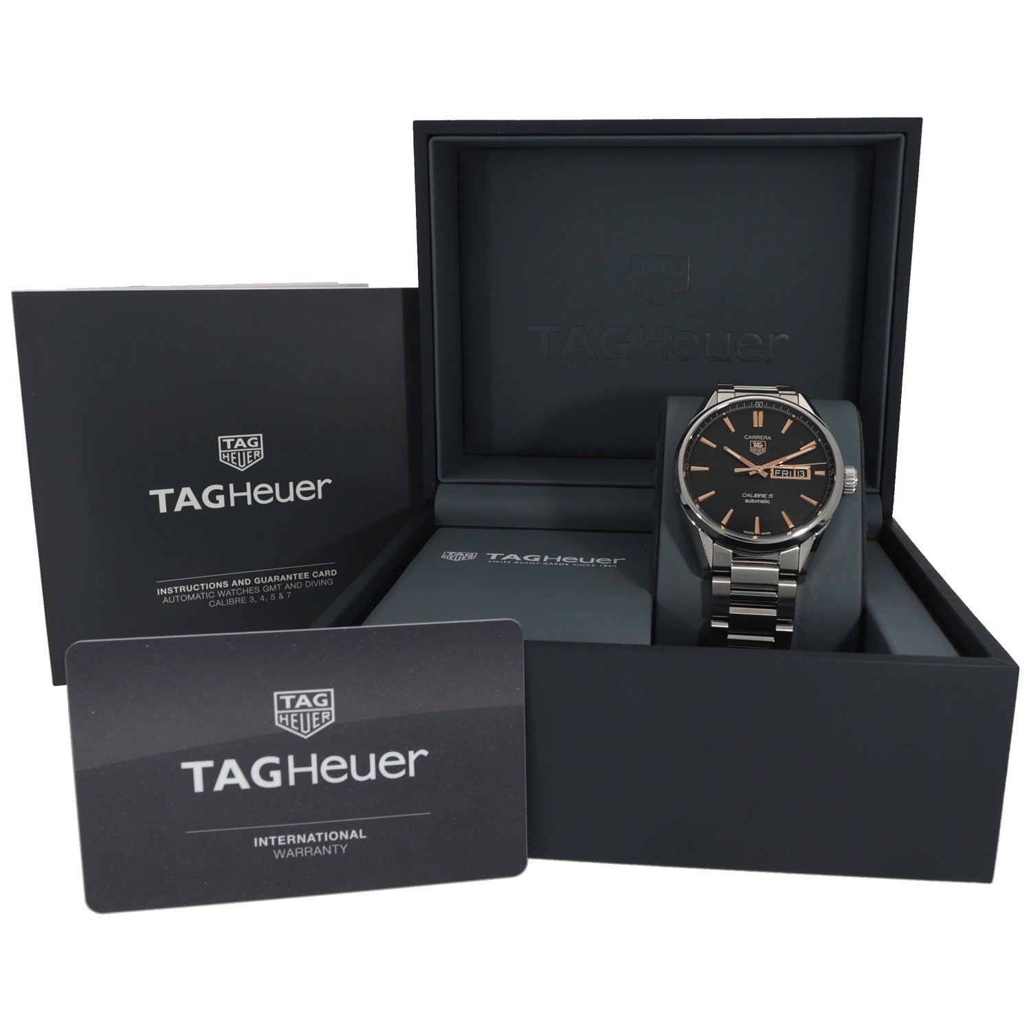 Tag Heuer Carrera WAR201Cstainless steel watch in gift box with instruction cards