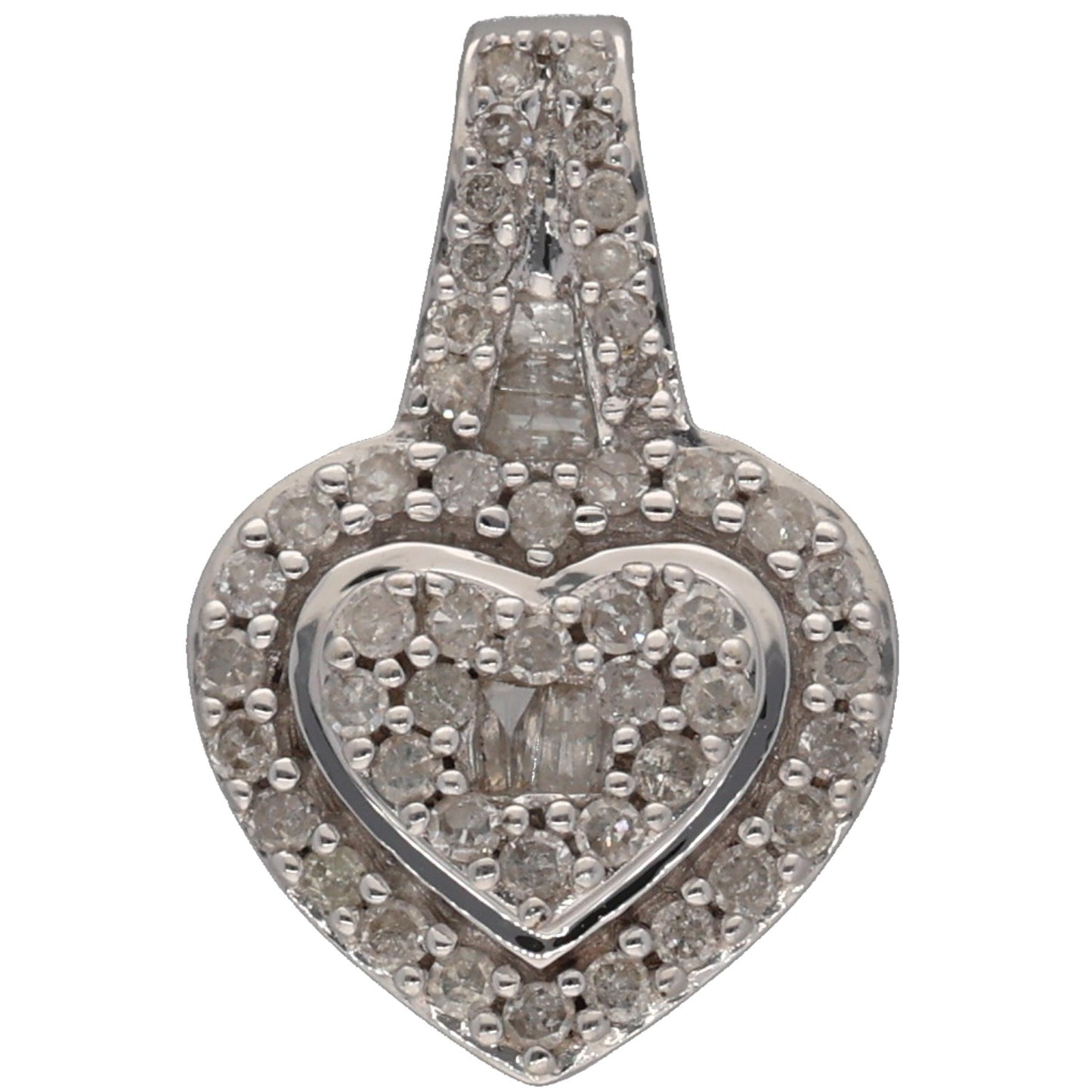 9ct White Gold 0.53ct Diamond Dress/Cocktail Pendant
