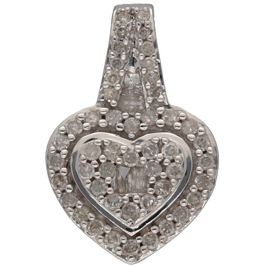 9ct White Gold 0.53ct Diamond Dress/Cocktail Pendant