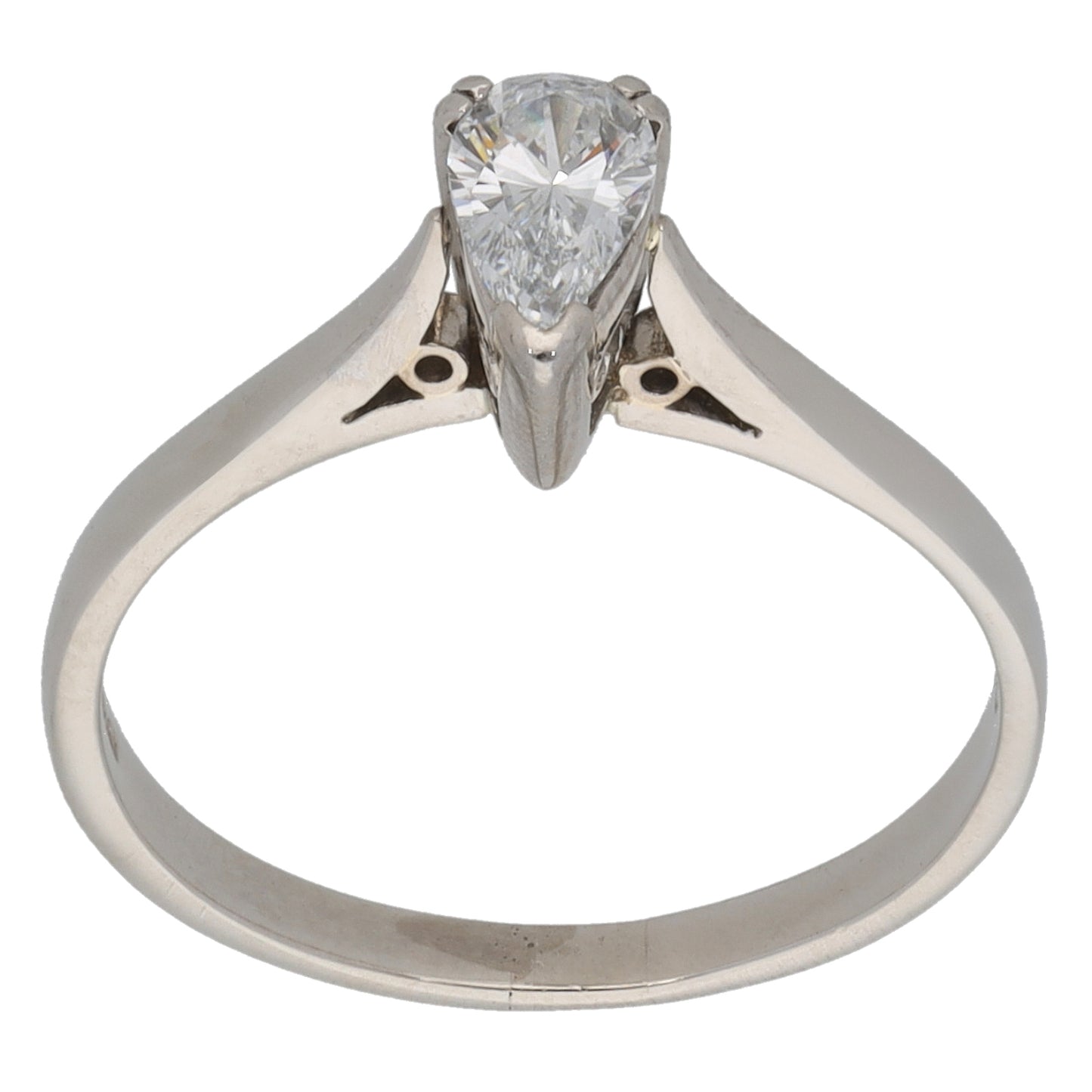 Platinum 0.43ct Diamond Solitaire Ring Size M