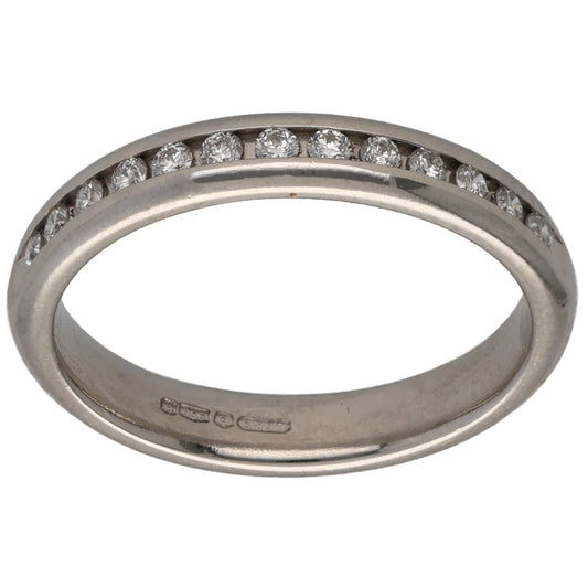Platinum 0.26ct Diamond Half Eternity Ring Size L
