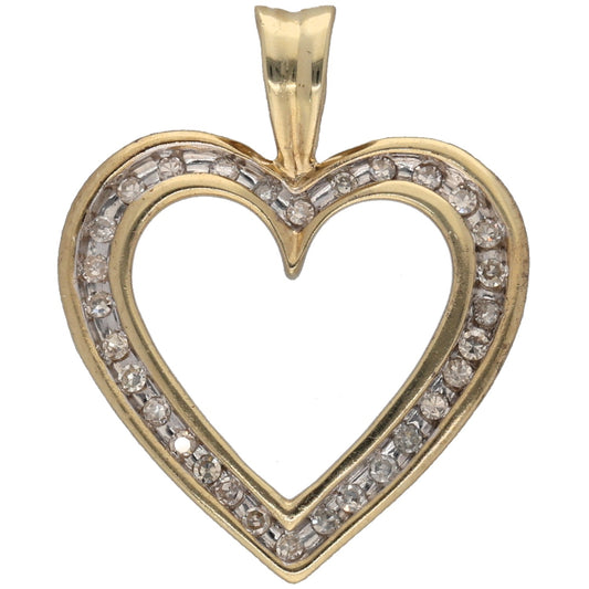 9ct Gold 0.29ct Diamond Heart Pendant