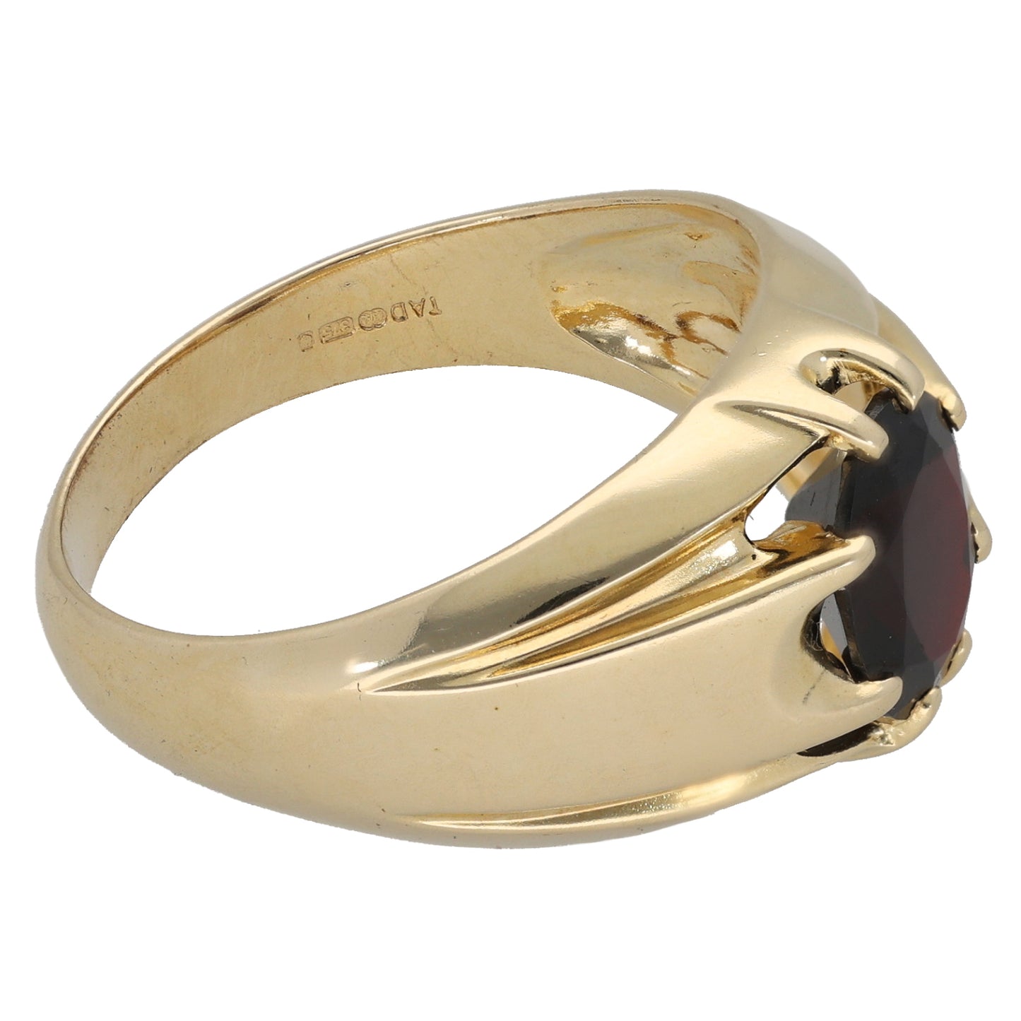 9ct Gold Garnet Single Stone Ring Size W