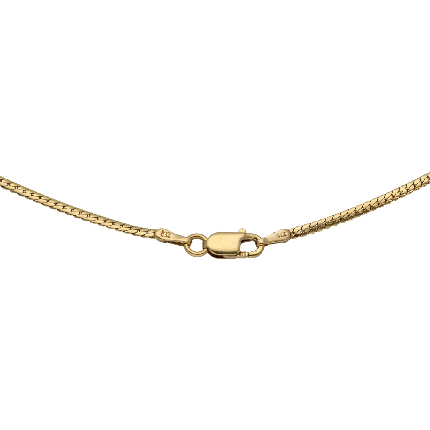 9ct Gold Sapphire & 0.02ct Diamond Fancy Necklace 14"