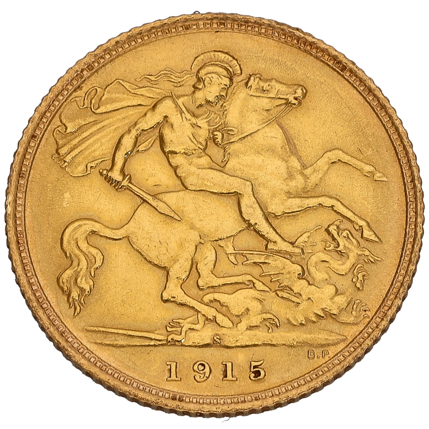 22ct Gold King George V Half Sovereign Coin 1915