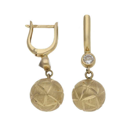 14ct Gold Cubic Zirconia Drop Earrings