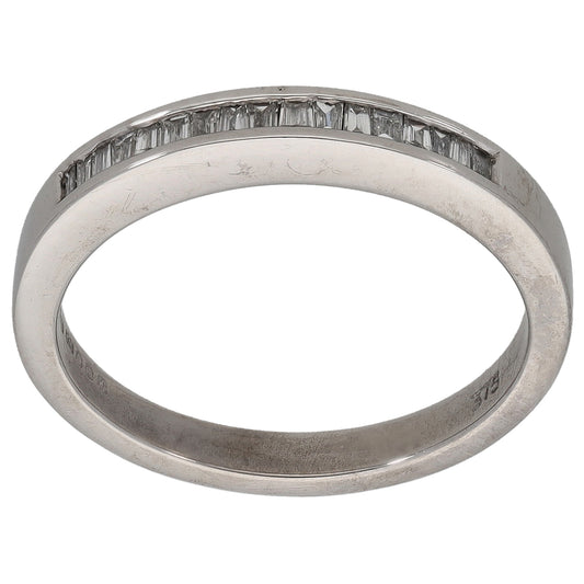 9ct White Gold 0.17ct Diamond Half Eternity Ring Size L