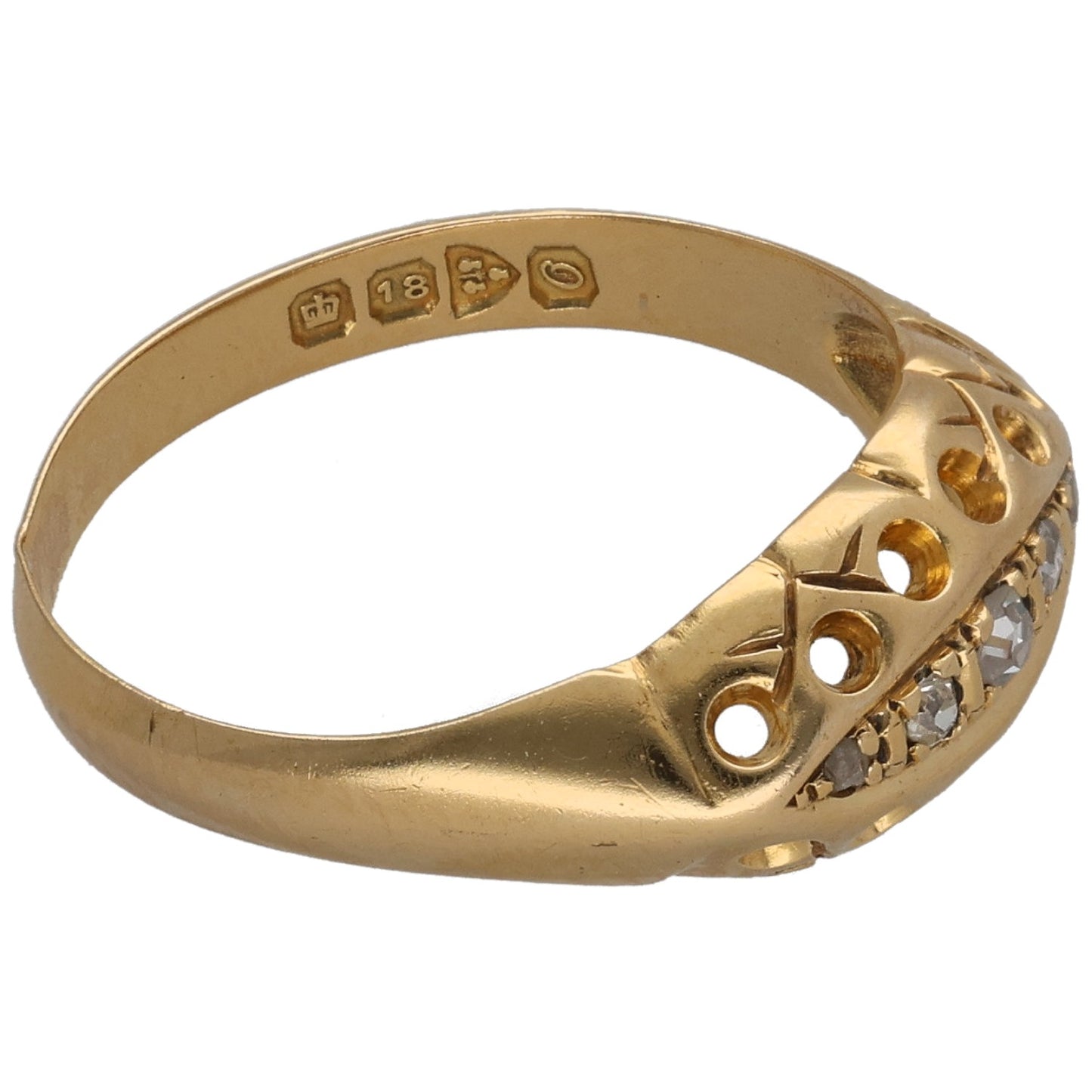18ct Gold 0.08ct Diamond Half Eternity Ring Size M
