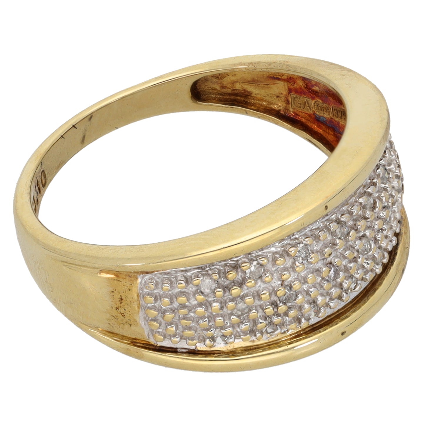 9ct Bicolour Gold 0.10ct Diamond Cluster Ring Size P