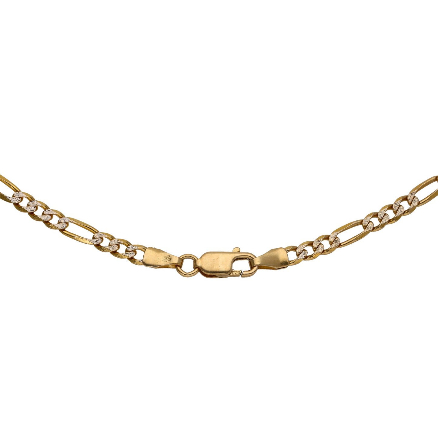 9ct Bicolour Gold Figaro Chain 24"