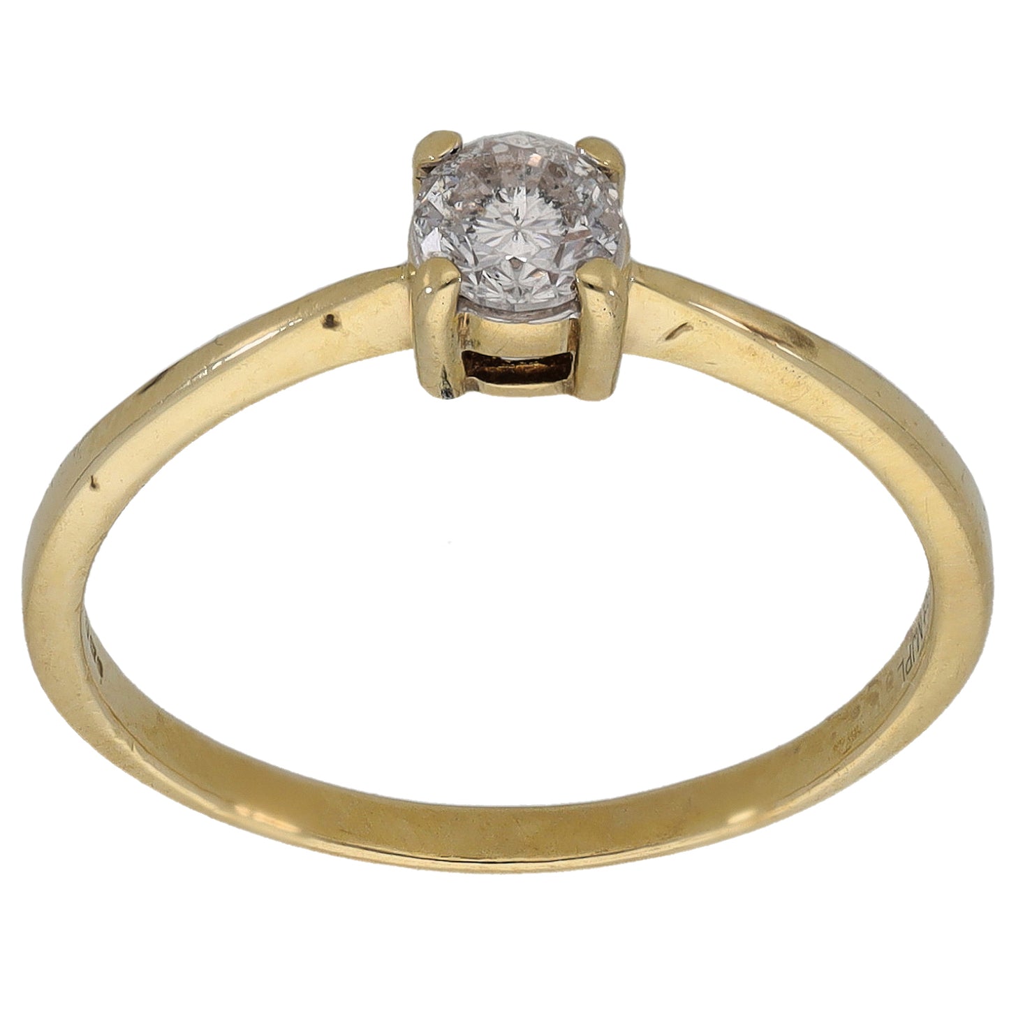 9ct Gold 0.30ct Diamond Solitaire Ring Size O