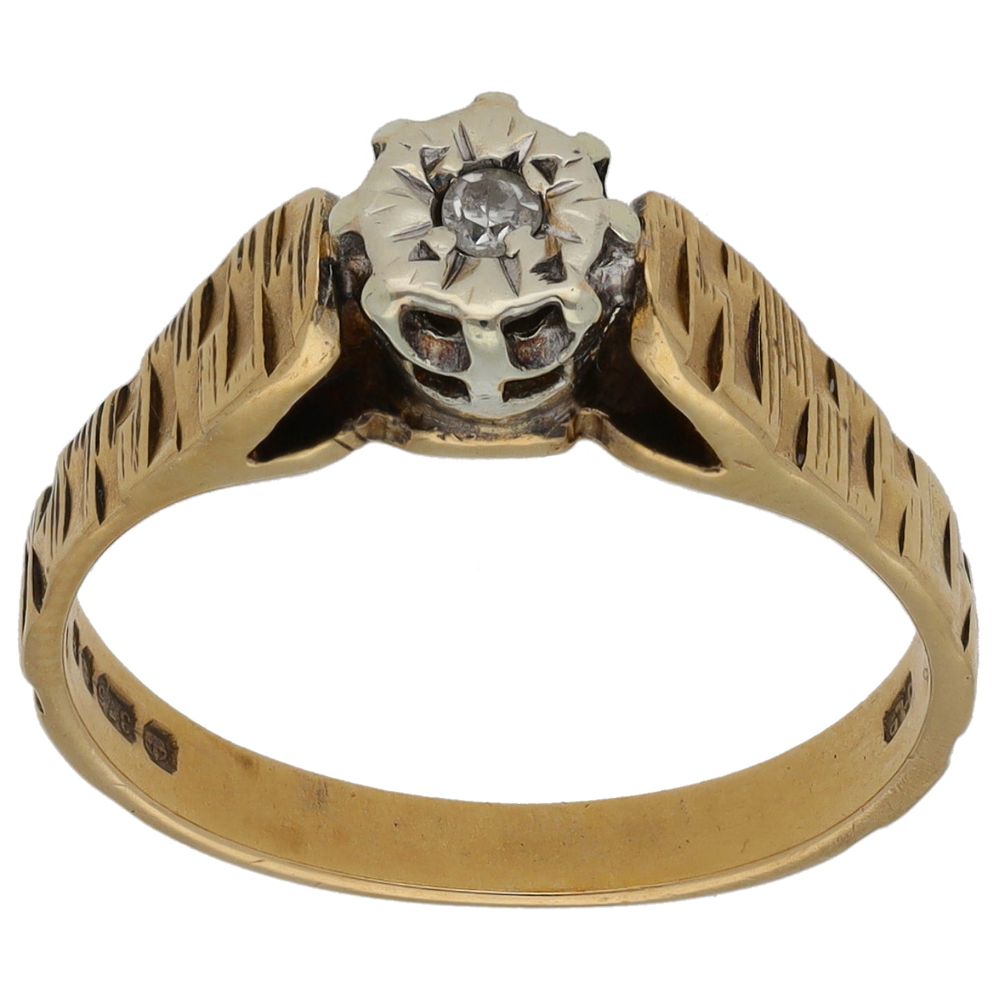 9ct Gold 0.03ct Diamond Solitaire Ring Size K