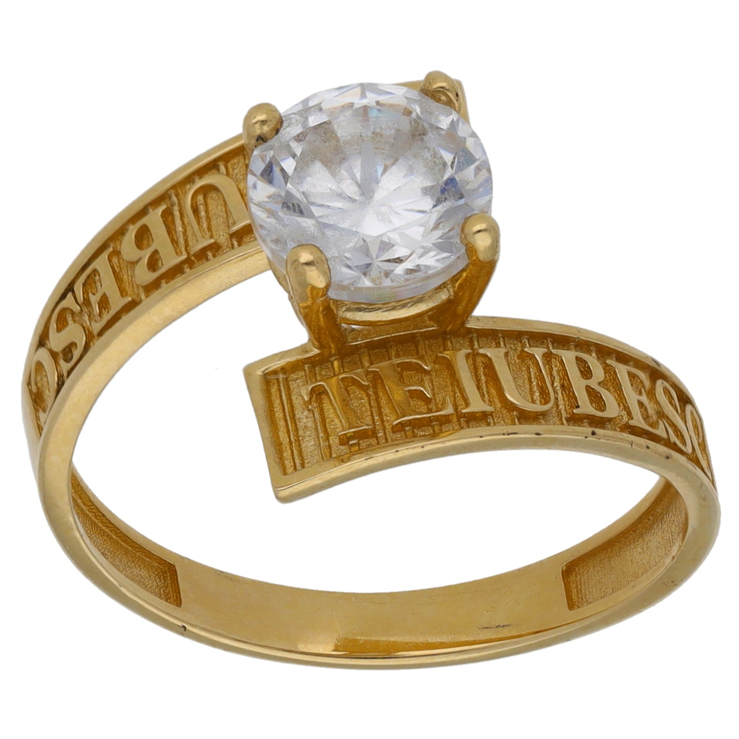 14ct Gold Cubic Zirconia Single Stone Ring Size P