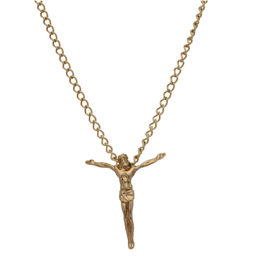 9ct Gold Crucifix Pendant With Chain