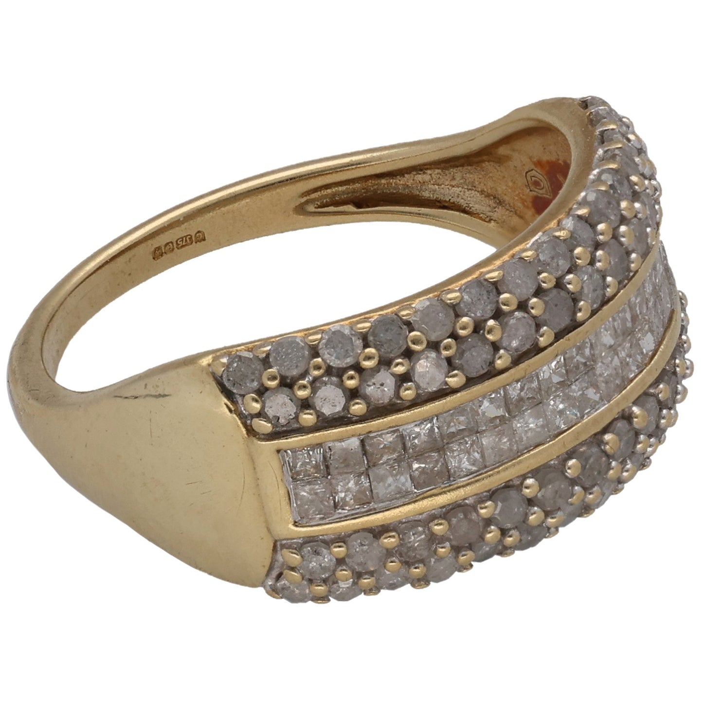 9ct Gold 0.47ct Diamond Dress/Cocktail Ring Size L