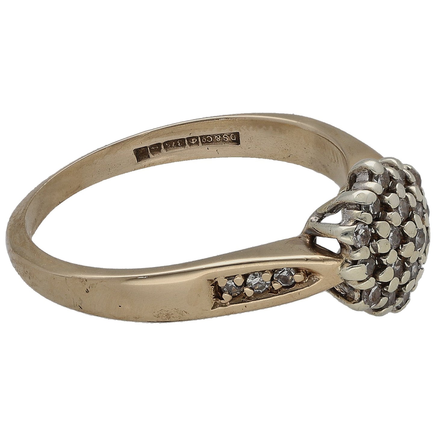 9ct Gold 0.25ct Diamond Cluster Ring Size N