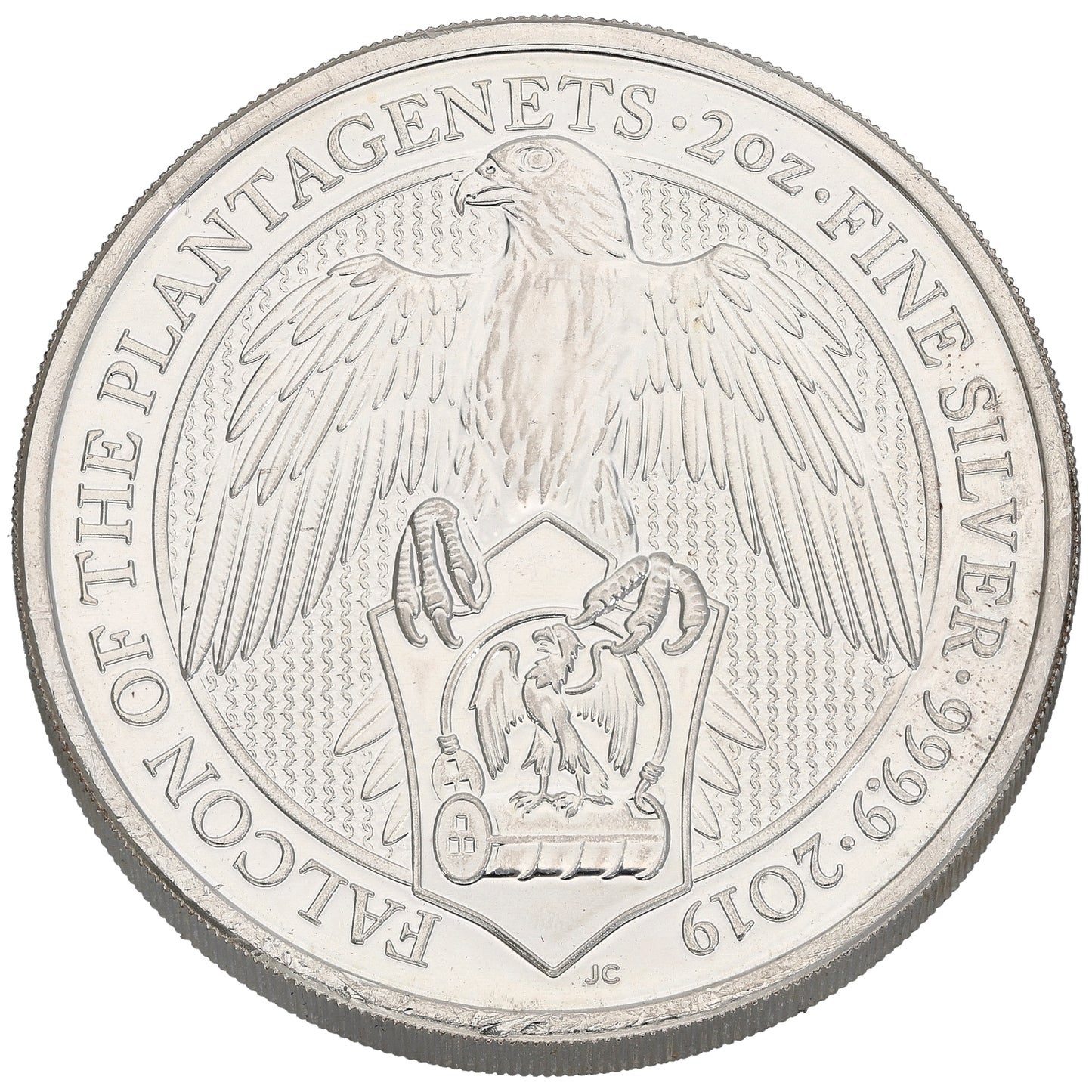 Fine Silver Falcon Of The Plantagenets 2 OZ Coin 2019