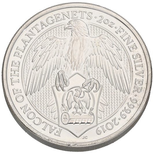 Fine Silver Falcon Of The Plantagenets 2 OZ Coin 2019