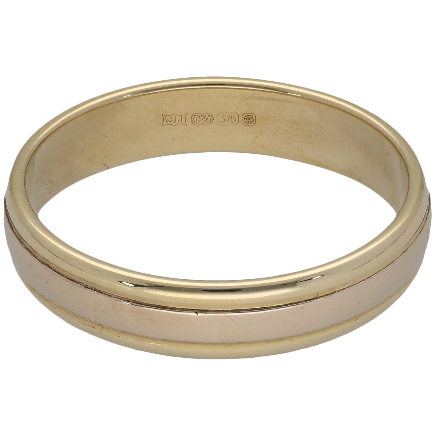 9ct Gold Patterned Wedding Ring Size W
