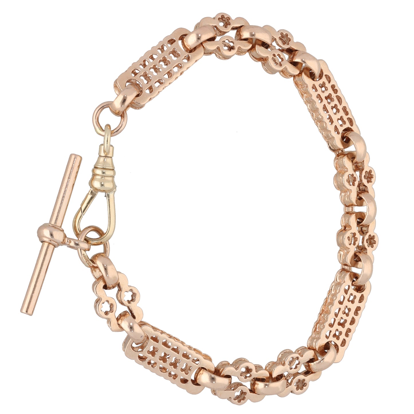 9ct Rose Gold Stars & Bars Bracelet