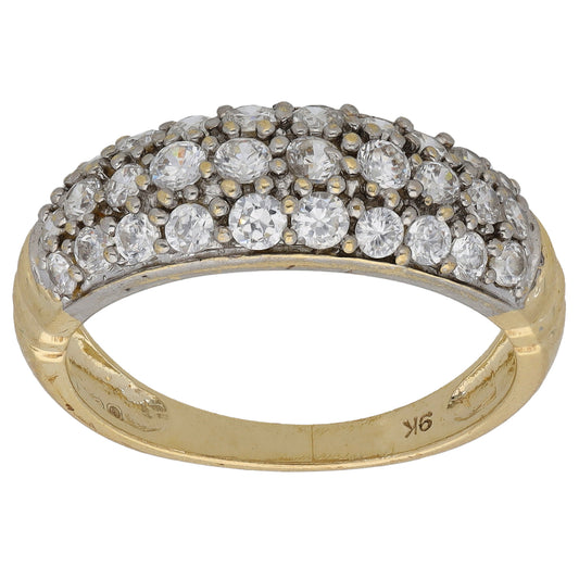 9ct Gold Cubic Zirconia Dress/Cocktail Ring Size O