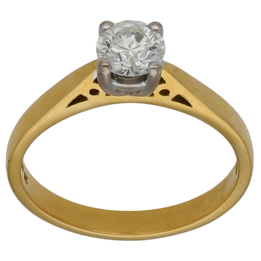 18ct Gold 0.66ct Diamond Solitaire Ring Size O