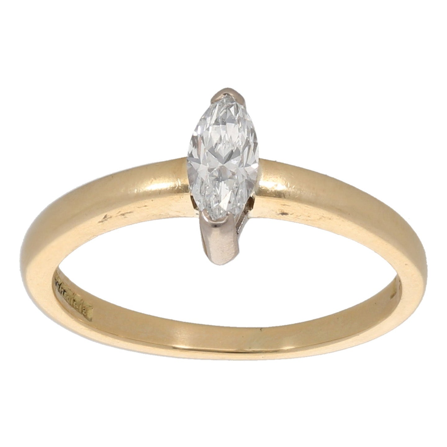 18ct Gold 0.37ct Diamond Solitaire Ring Size L