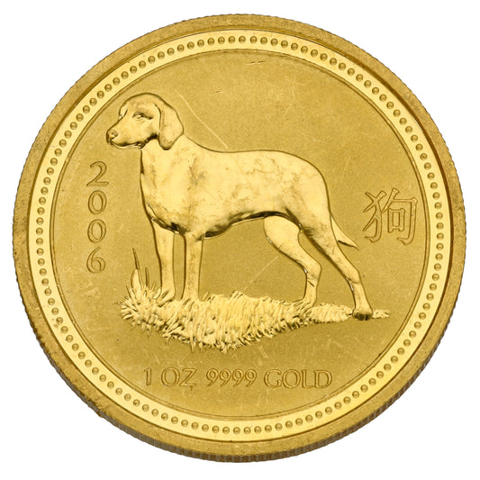 24ct Gold Year Of The Dog 1 OZ Coin 2006