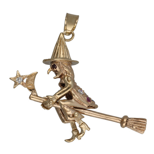 9ct Gold Imitation Witch Pendant