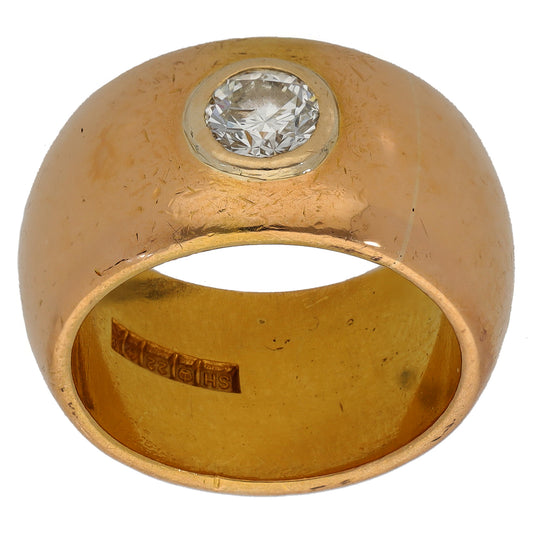 22ct Gold 0.50ct Diamond Plain Wedding Ring Size M