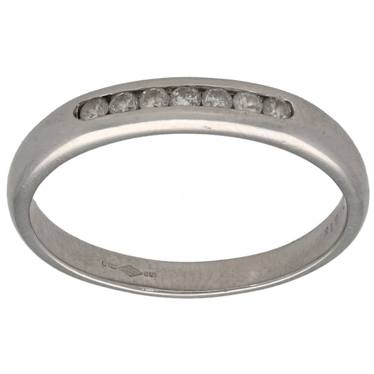 Platinum 0.13ct Diamond Half Eternity Ring Size M