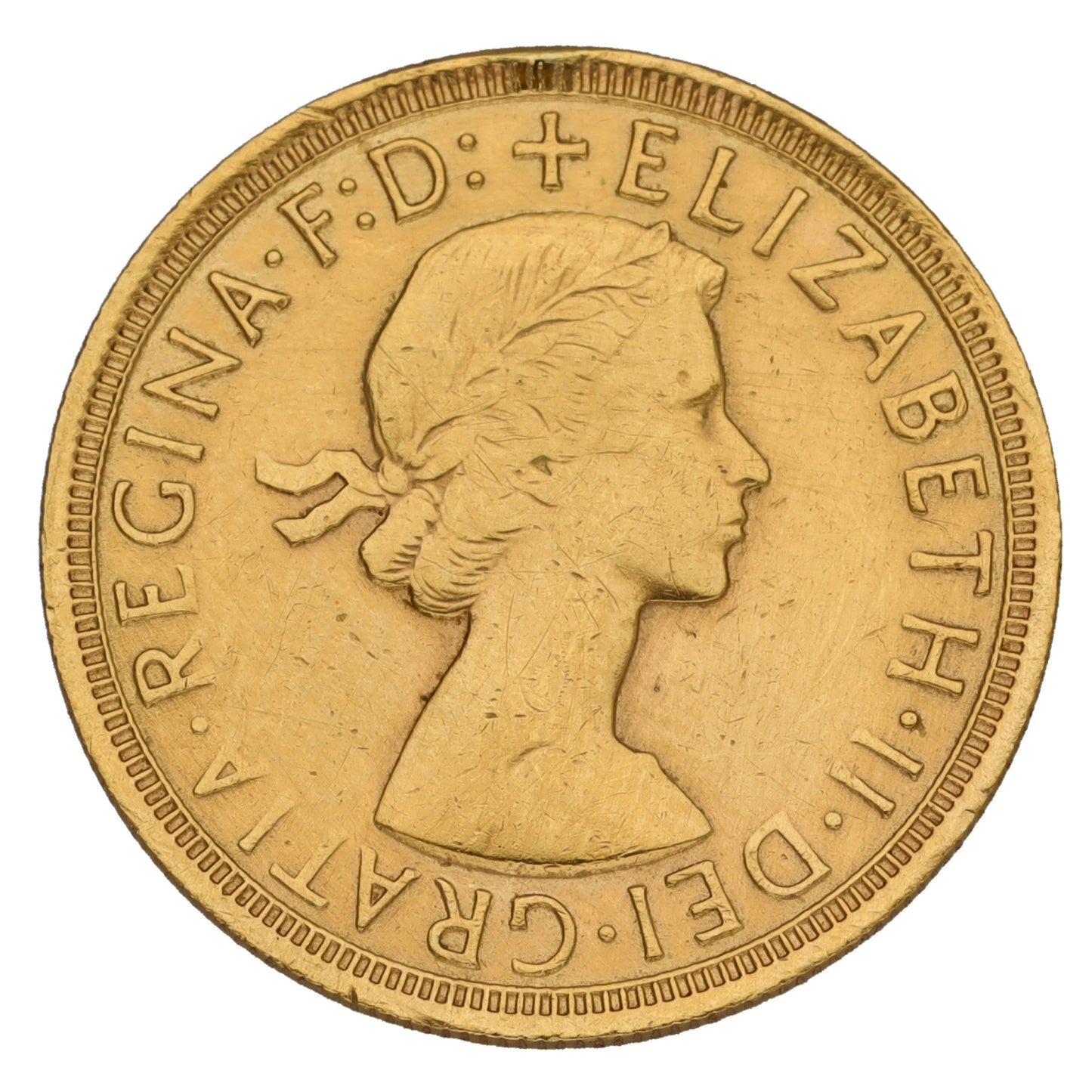 22ct Gold Queen Elizabeth II Full Sovereign Coin 1957