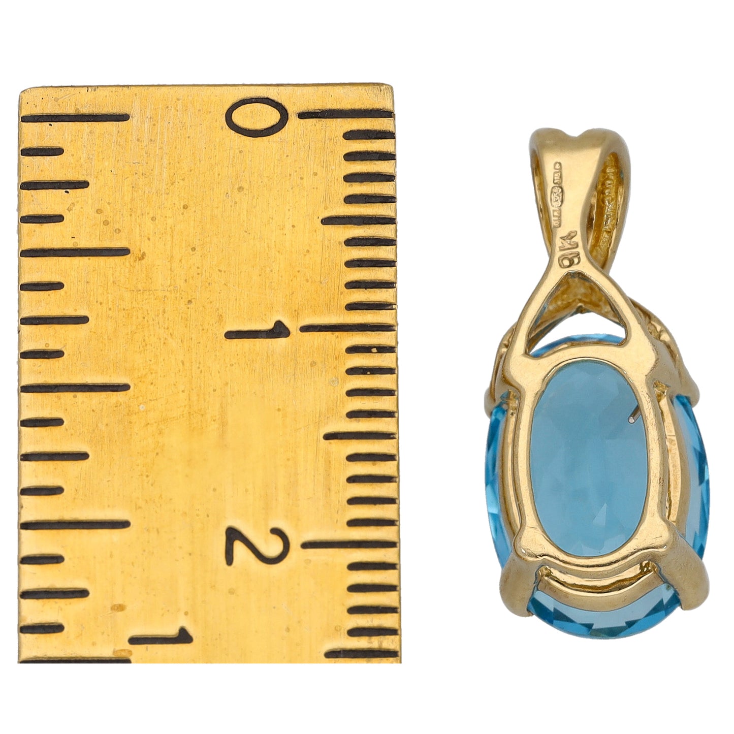 9ct Gold Topaz Single Stone Pendant