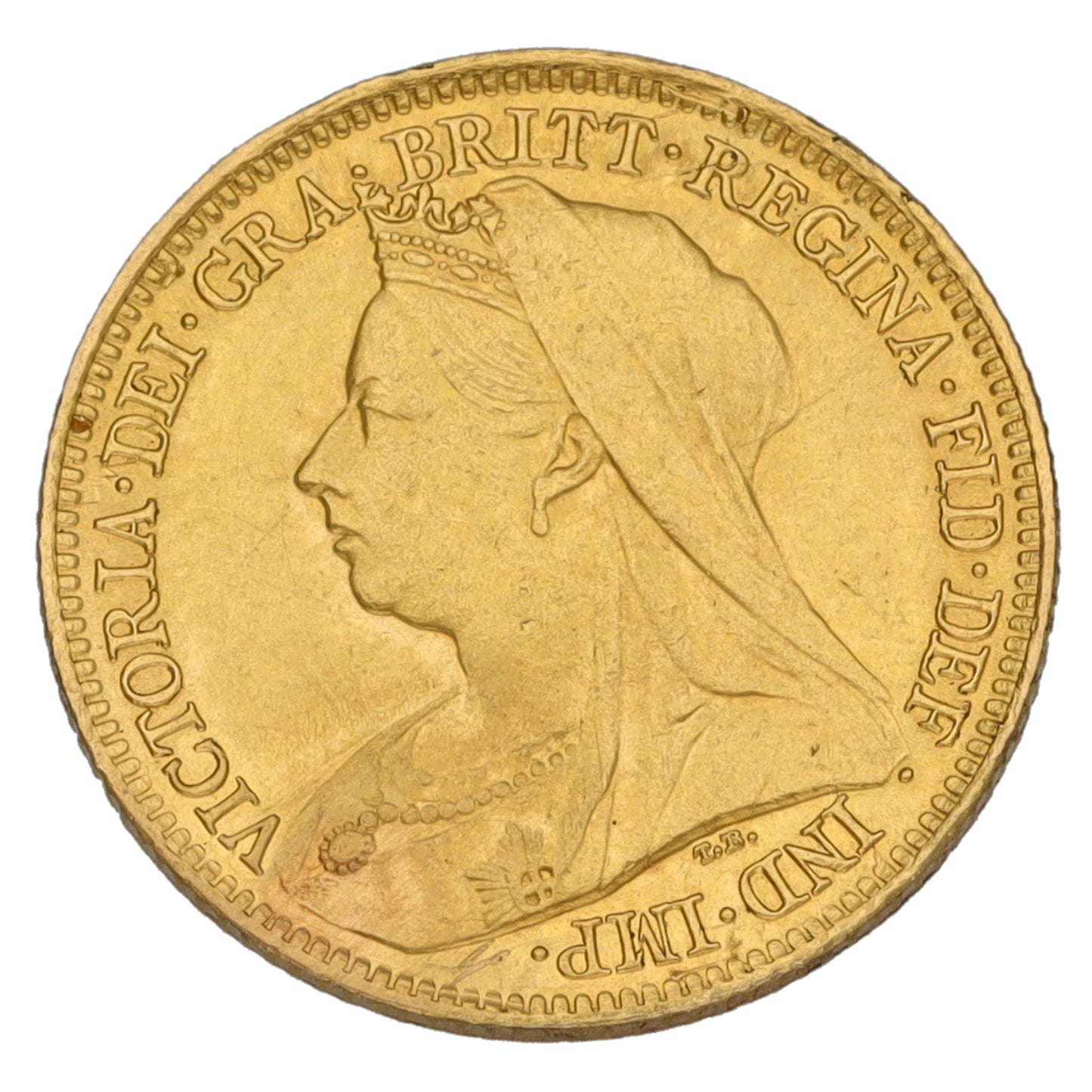 22ct Gold Queen Victoria Half Sovereign Coin 1900