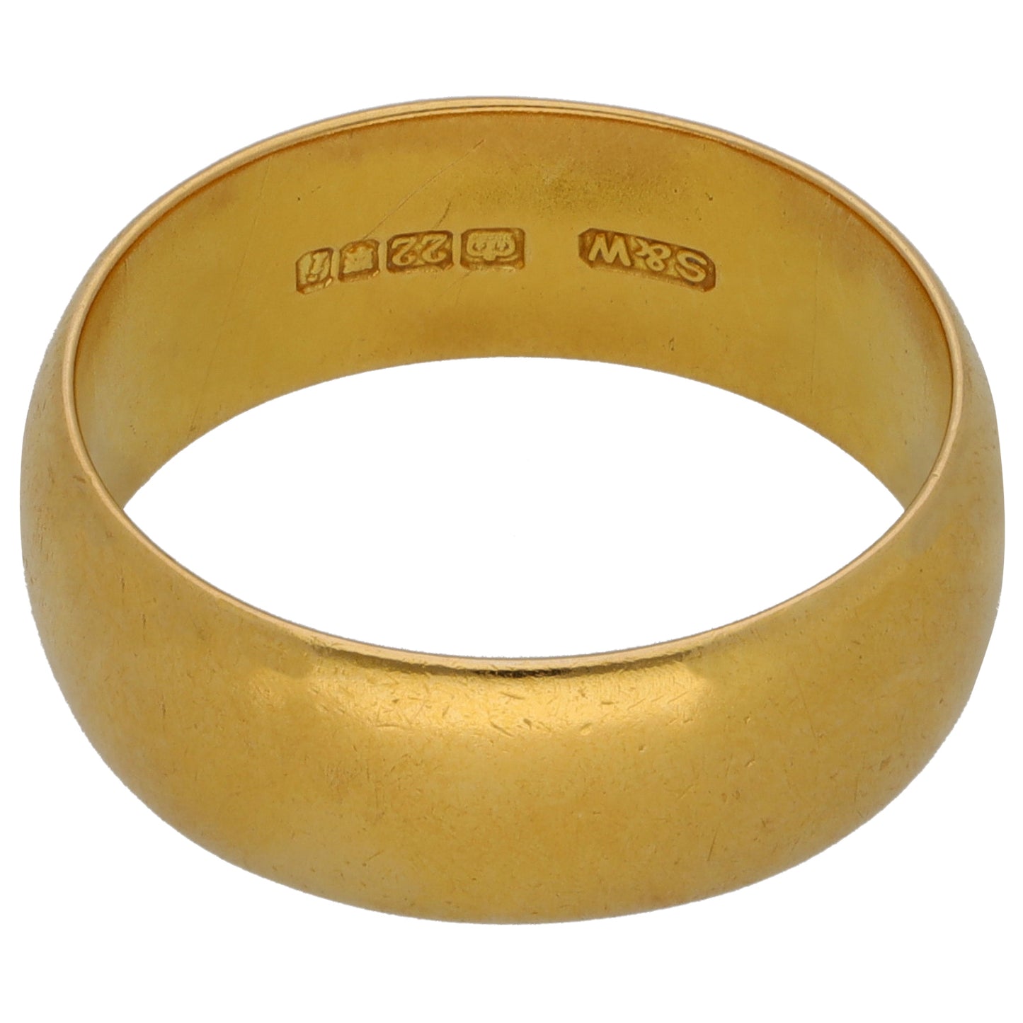 22ct Gold Plain Wedding Ring Size O