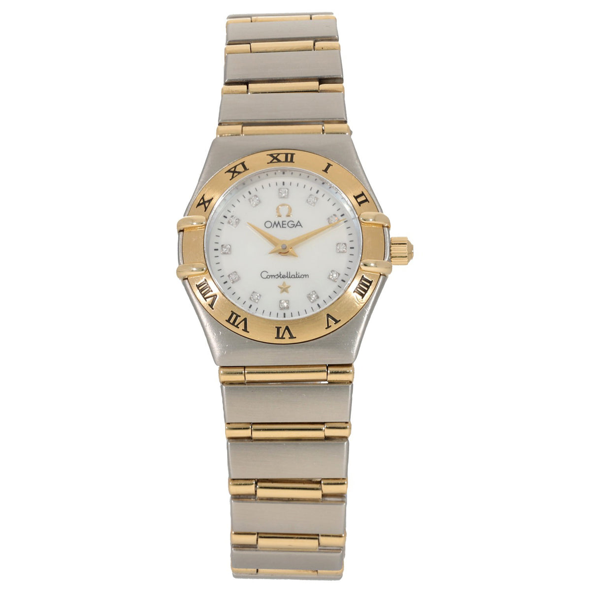 Omega Constellation 1262.75.00, white dial with diamond hour markers, with a bi-colour gold and steel case and bracelet