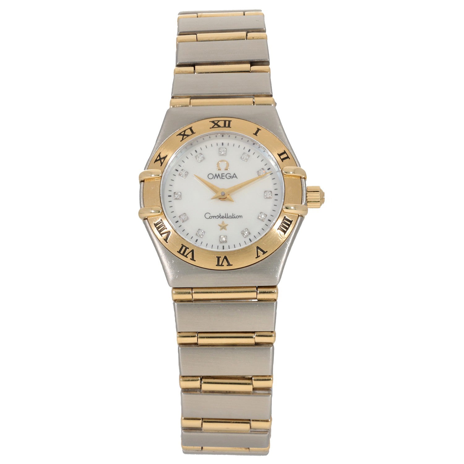 Omega Constellation 1262.75.00, white dial with diamond hour markers, with a bi-colour gold and steel case and bracelet