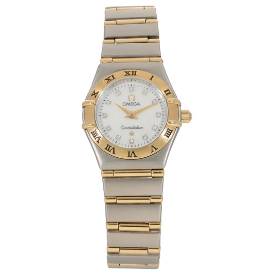 Omega Constellation 1262.75.00, white dial with diamond hour markers, with a bi-colour gold and steel case and bracelet